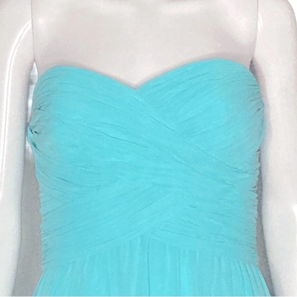 NWT Lauren Ralph Lauren Evening Turquoise Strapless Chiffon A-Line Gown - Sz 8 - Picture 5 of 14